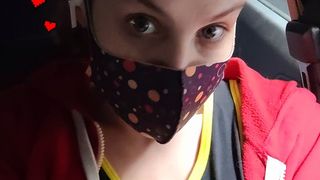 Pawg masturbates in parking lot