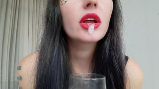 Special author’s cocktail for the ugly slave from Nika Dominatrix. Yes, you nasty boy, you’ll be drinking Mistress’ spit