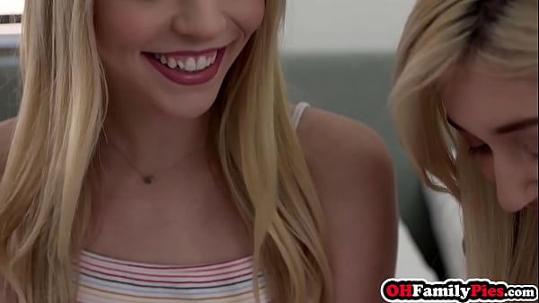 Horny blonde teen stepsister Sia Lust masturbated while guy fucking her best friend Lily Larimar