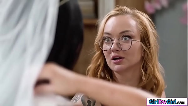 Redhead gives bride to be bff a lapdance and licks her pussy